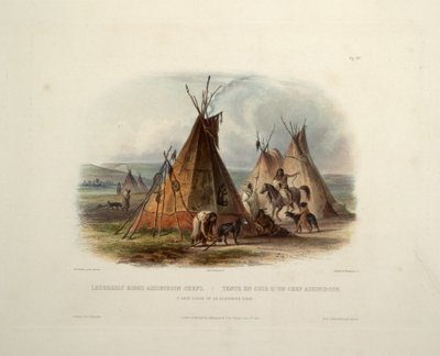 A Skin Lodge of the Assiniboin Chief by Karl Bodmer